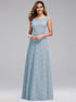 A-Line C Sleeve Floor-length Evening Dresses