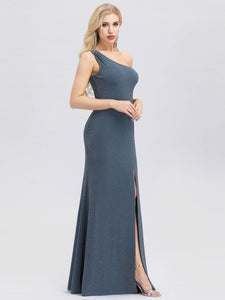 One Shoulder Side Split Dress