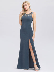 Lace Round Neck Fishtail Dress