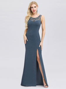 Lace Round Neck Fishtail Dress