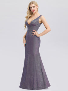 Double V-Neck Sleeveless Bodycon Evening Dresse