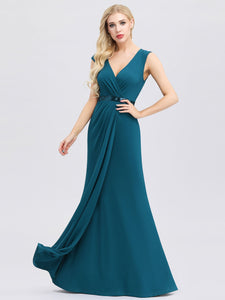 Deep V-Neck Sleeveless Bodycon Mermaid Dress F