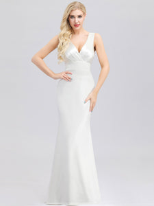 V-Neck Sleeveless Floor-Length Bodycon Evening Dresses