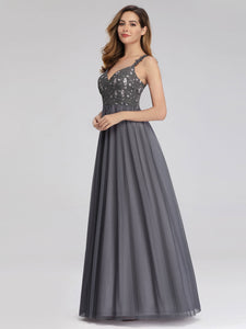 Floor Length Spaghetti Straps Prom Dresses F