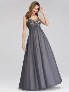 Floor Length Spaghetti Straps Prom Dresses F