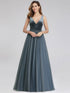 Dty Navy Velvet& Mesh Prom Dresses for  F