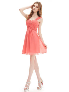 Ruffles Padded Chiffon Bridesmaid Dress