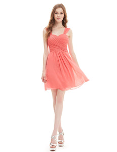 Ruffles Padded Chiffon Bridesmaid Dress