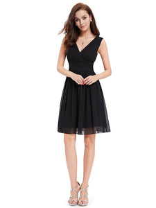 Double V-neck Short Party Dress F