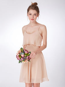 Fhion Spaghetti Straps Short Bridesmaid Dresses