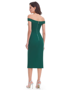 Sexy Off Shoulder Slit Bodycon Cocktail Dress F