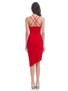 Sexy Cross Spaghetti Str Cocktail Dress F