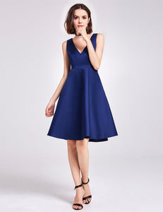 Short V Neck Bridesmaid Dress