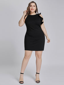 Unique Short Fitted Little Black Dress F