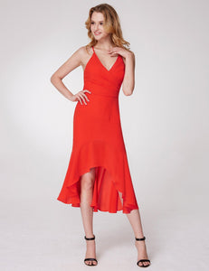 Sexy Adjtable Straps V Neck Fishtail Cocktail Dresses F