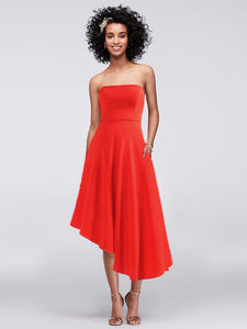 Strless ymmetrical Hem Off Shoulder Cocktail Dresses F