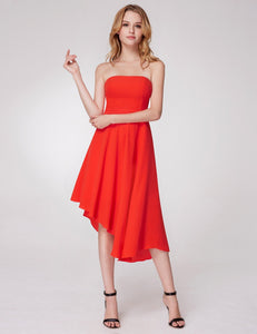 Strless ymmetrical Hem Off Shoulder Cocktail Dresses F