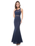 Round Neck Sleeveless Hollow Out Long Evening Party Dress