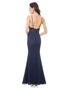 Round Neck Sleeveless Hollow Out Long Evening Party Dress