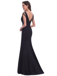 Sexy V-Neck Sleeveless Hollow Out Fishtail Long Evening Party Dress