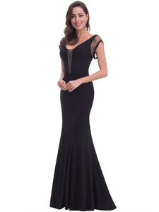 Sexy V-Neck Sleeveless Hollow Out Fishtail Long Evening Party Dress