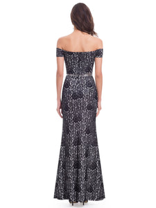 Lace Off-The-Shoulder Evening Party Dress