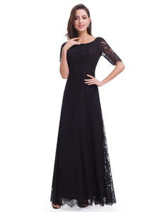 Half Sleeve Long Evening Party Dress