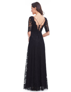 Half Sleeve Long Evening Party Dress