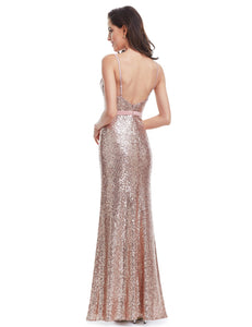 Shoulder-Straps Long Evening Party Dress