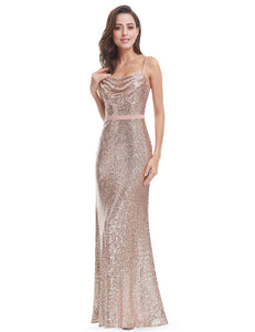 Shoulder-Straps Long Evening Party Dress