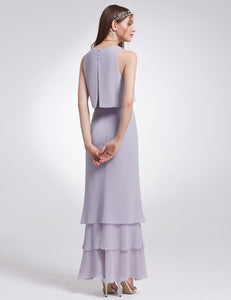 Two-piece Sleeveless Layered Bridesmaids Dress F