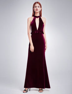 Sleeveless Sexy High Collar Gown