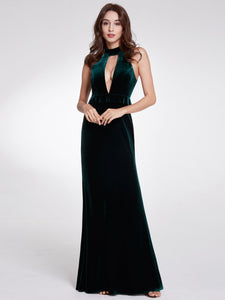 Sleeveless Sexy High Collar Gown