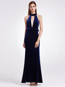 Sleeveless Sexy High Collar Gown