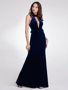 Sleeveless Sexy High Collar Gown