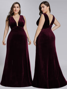 Sexy Double Velvet Evening Dress