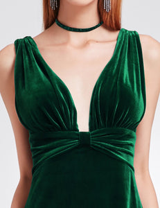 Sexy Double Velvet Evening Dress