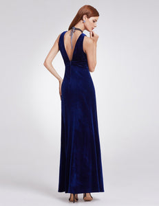 Sexy Double Velvet Evening Dress