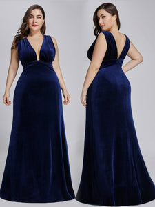 Sexy Double Velvet Evening Dress