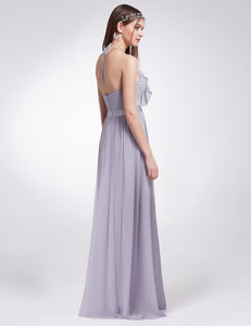 Halter Ruffles Adjtable Bridesmaids Dress