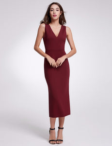 Ever Pretty Fhion V neck Sleeveless Dresses F