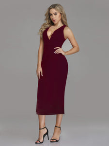 Ever Pretty Fhion V neck Sleeveless Dresses F