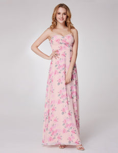 Strapless Flower Printed Bridesmaid