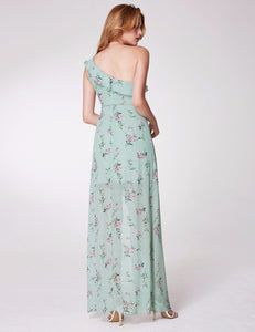 One Shoulder Floral Printed Dress