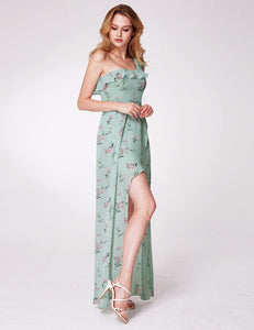 One Shoulder Floral Printed Dress