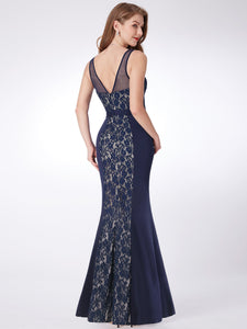 Vneck Lace Fishtail Evening Dresses