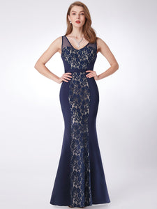 Vneck Lace Fishtail Evening Dresses