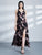 Fhion Flower Print Spaghetti Straps Evening Dresses