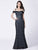 Long Cold-Shoulder A Line Lace Evening Dresses