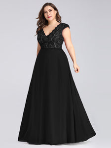 V Neck C Sleeves Lace Evening Cocktail Dresses